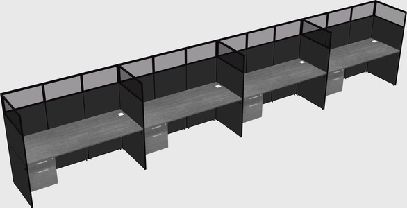 Shared rectangular cubicle