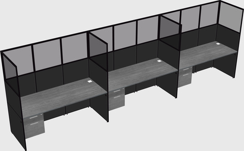 Shared rectangular cubicle