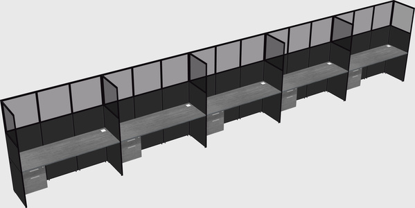 Shared rectangular cubicle