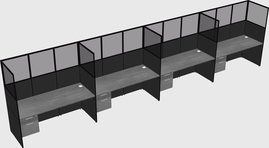 Shared rectangular cubicle
