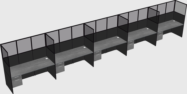 Shared rectangular cubicle