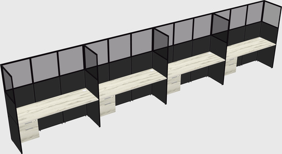 Shared rectangular cubicle