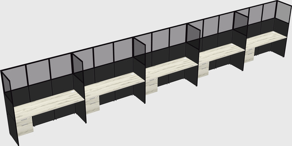 Shared rectangular cubicle