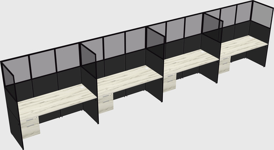 Shared rectangular cubicle