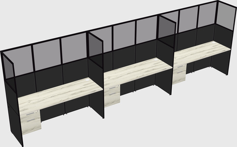 Shared rectangular cubicle