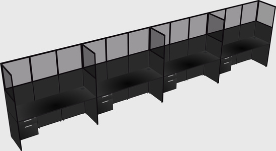 Shared rectangular cubicle