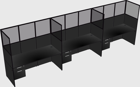 Shared rectangular cubicle