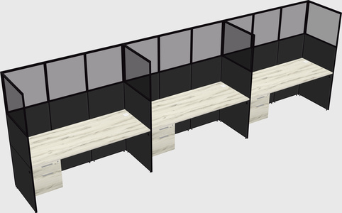 Shared rectangular cubicle