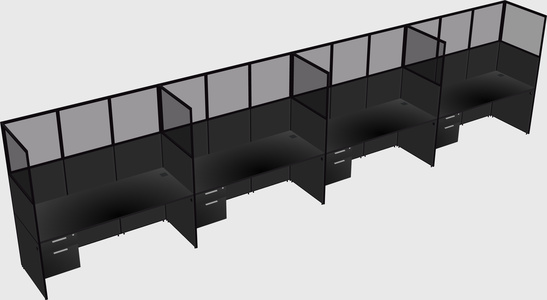 Shared rectangular cubicle