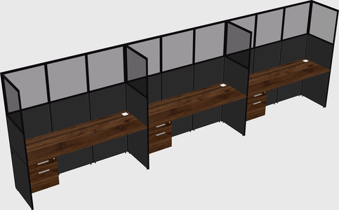 Shared rectangular cubicle