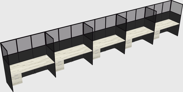 Shared rectangular cubicle