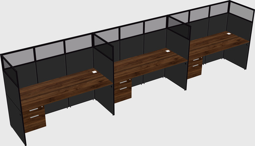 Shared rectangular cubicle