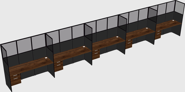 Shared rectangular cubicle