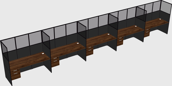 Shared rectangular cubicle