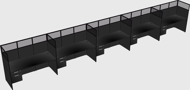 Shared rectangular cubicle