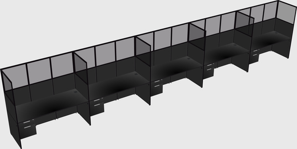 Shared rectangular cubicle