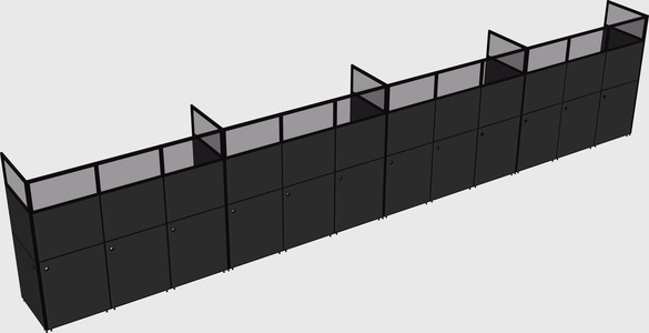 Shared rectangular cubicle