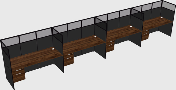 Shared rectangular cubicle