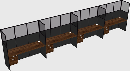 Shared rectangular cubicle