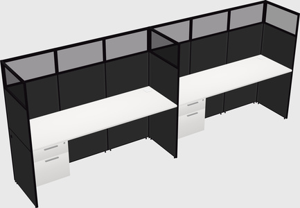 Shared rectangular cubicle