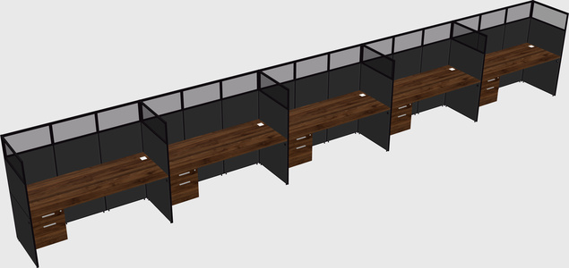 Shared rectangular cubicle
