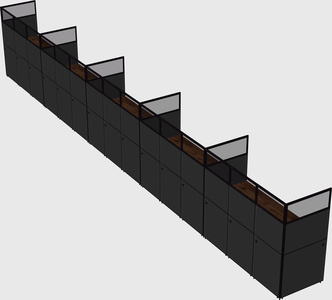 Shared rectangular cubicle
