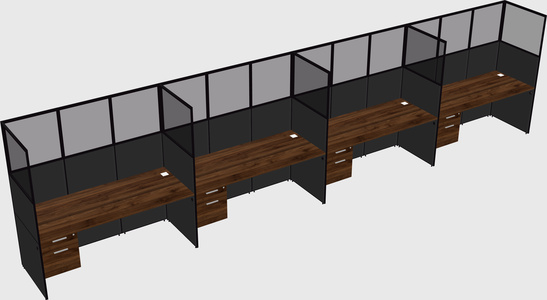 Shared rectangular cubicle