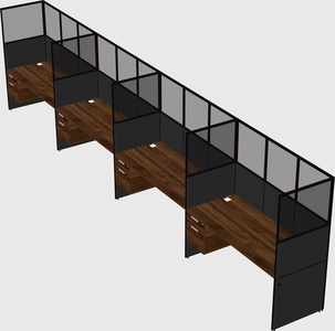 Shared rectangular cubicle