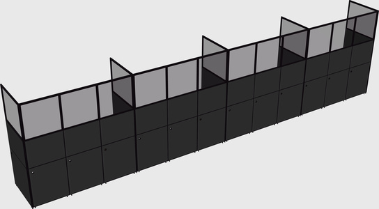 Shared rectangular cubicle