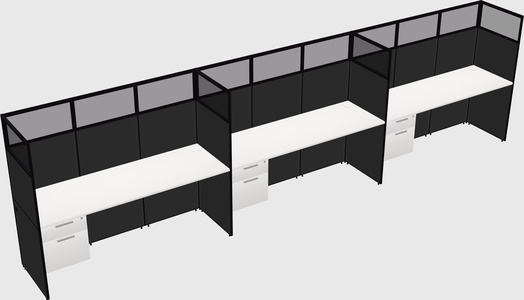 Shared rectangular cubicle