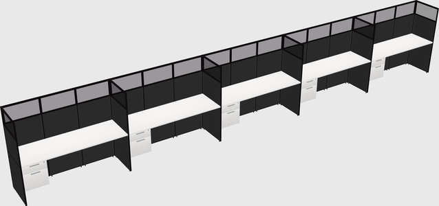 Shared rectangular cubicle