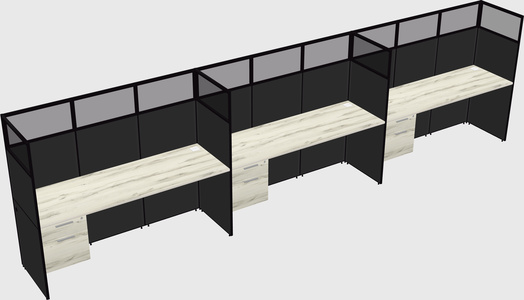 Shared rectangular cubicle