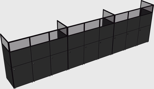 Shared rectangular cubicle