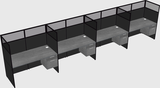 Shared rectangular cubicle