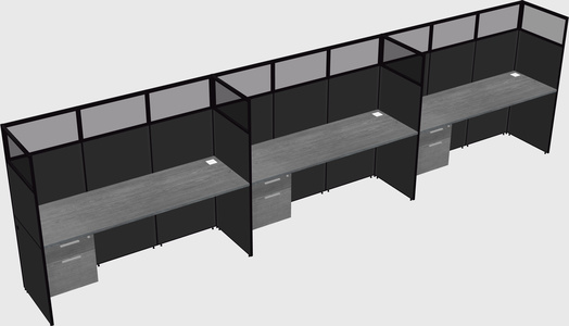 Shared rectangular cubicle