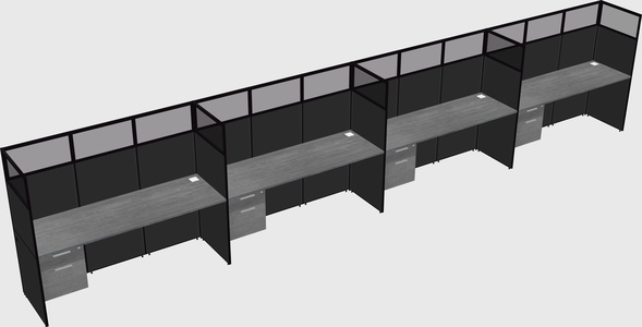 Shared rectangular cubicle