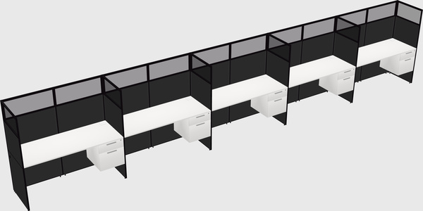 Shared rectangular cubicle