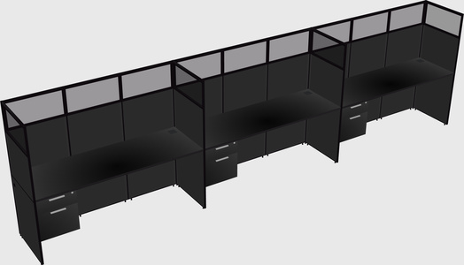 Shared rectangular cubicle