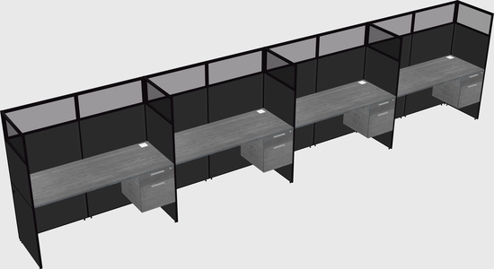 Shared rectangular cubicle