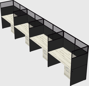 Shared rectangular cubicle