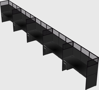 Shared rectangular cubicle