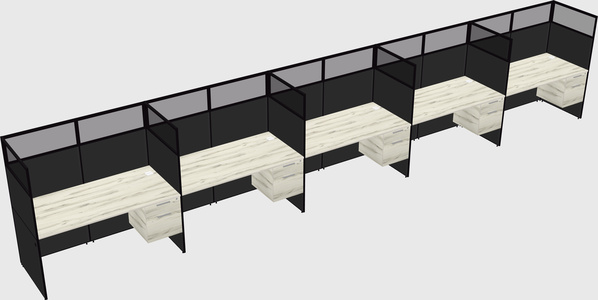 Shared rectangular cubicle