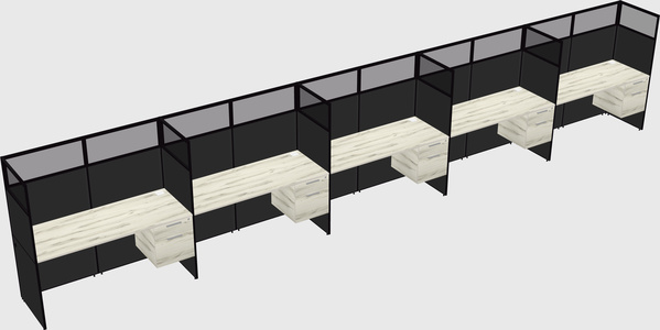 Shared rectangular cubicle