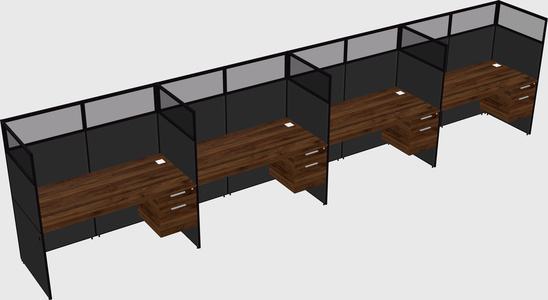 Shared rectangular cubicle