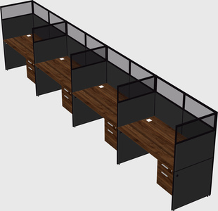 Shared rectangular cubicle