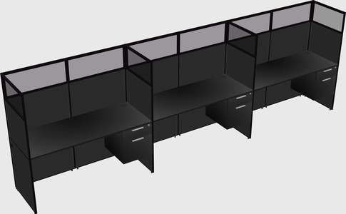 Shared rectangular cubicle