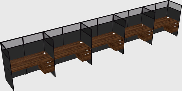 Shared rectangular cubicle