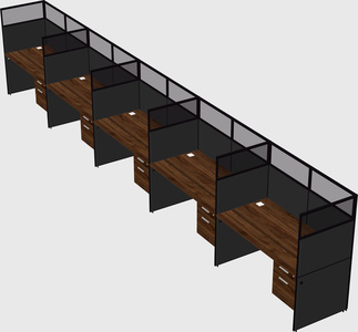 Shared rectangular cubicle