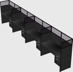 Shared rectangular cubicle