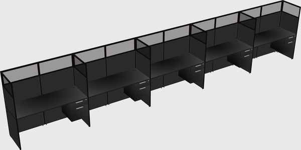 Shared rectangular cubicle